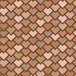 Neutrals brown edges rattan fruit skin geometric design.
