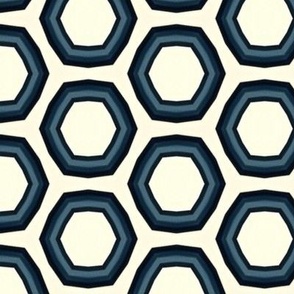 Geometric Boho Blue Hexagons