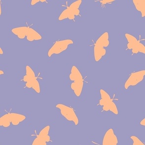 Minimalist Moth Silhouettes - Peach and Lilac Colorway