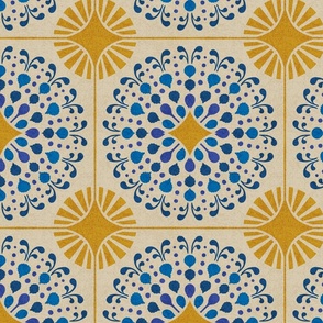 fireworks-mandala-tiles-blue and yellow gold