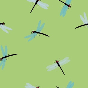 dragonflies green