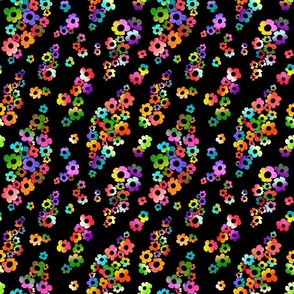 Maximalism Rainbow Floral Black 