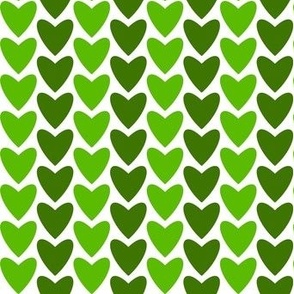 green hearts on white jumbo