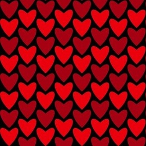 red hearts on black jumbo