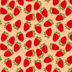 strawberries on peach