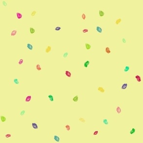 Colorful dancing dots in vibrant pistachio green