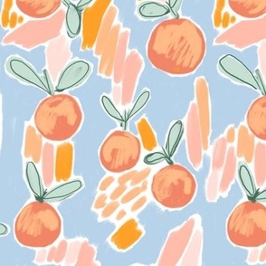 Abstract Summer Oranges - Painted Citrus - Medium Scale
