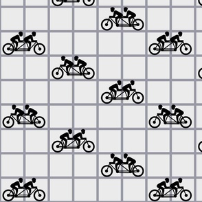 Black Racing Tandems on Grey Grid  - Tandem Bicycles - Fast Bikes