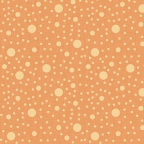 Tangerine Orange Linen Polka Dot // medium // linen texture, spotted fabric