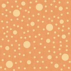 Tangerine Orange Linen Polka Dot // small // linen texture, spotted fabric