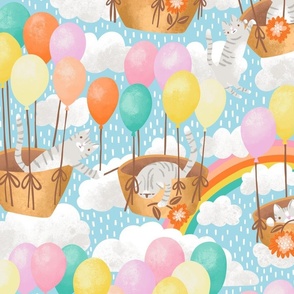 Kittens in the Clouds having the Purrrrrfect Party with Balloons // Large