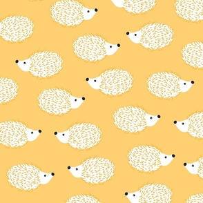 Sweet Hedgehogs - Pastel Yellow Bright Colors Porcupines Wildlife Cute Animals Kids Baby Apparel Monochromatic