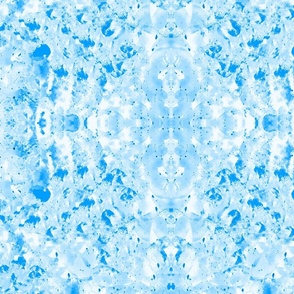 Psychedelic Tropics: Vibrant Kaleidoscope of Symmetrical Fractals for Bohemian Beachwear - Aqua Blue