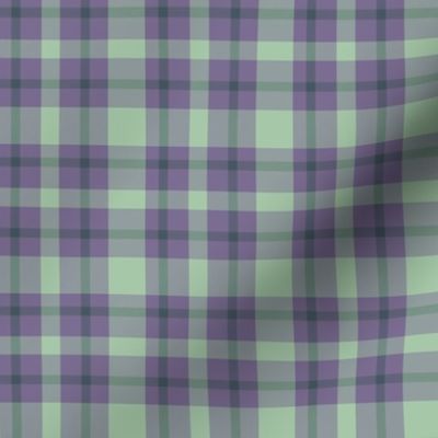 Vibrant Light Green and Purple Plaid