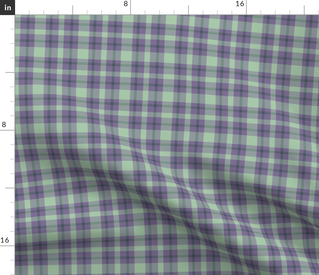 Vibrant Light Green and Purple Plaid