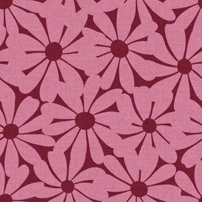 Daisies Overlapping (L), Very Pink {textured}