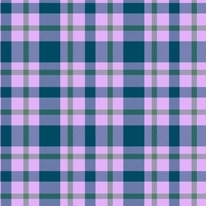 Blue, Violet Purple, and Green Plaid Grid for Girls