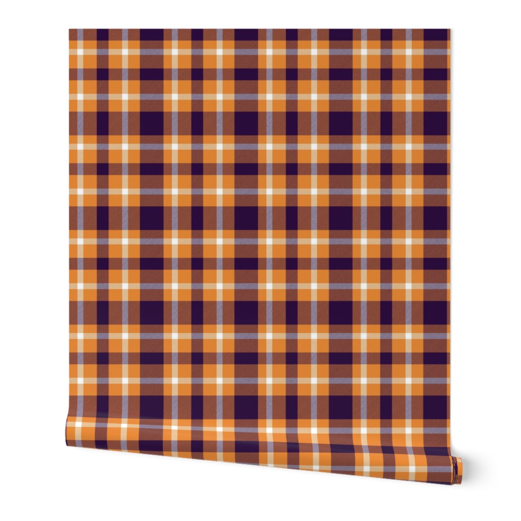 Orange and Dark Purple Plaid