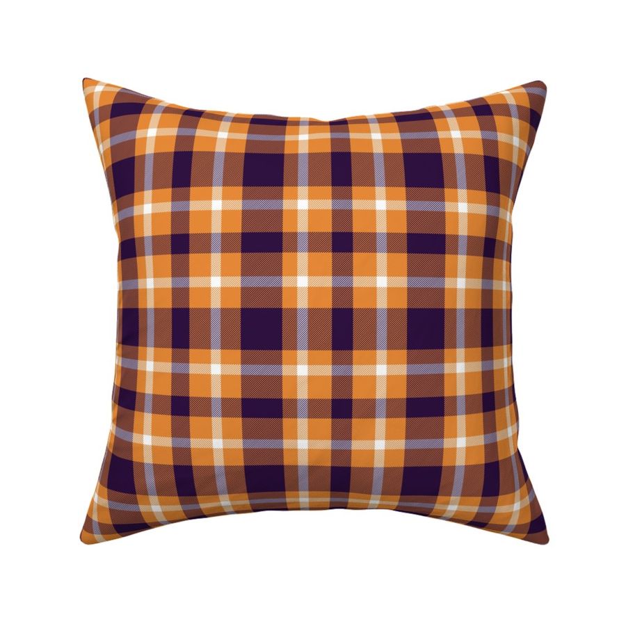 Orange and Dark Purple Plaid