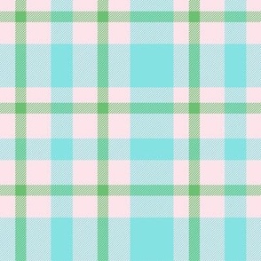 Classic blue and green plaid grid