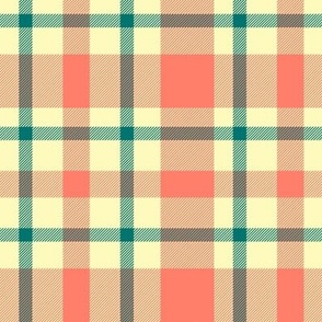 Yellow, Peach and Green Plaid