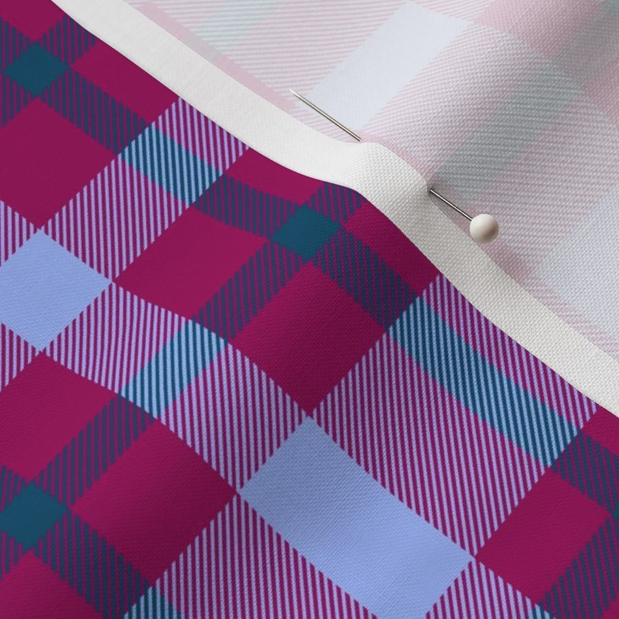 Magenta Pink and Blue Plaid