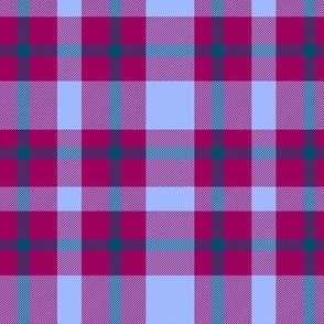 Magenta Pink and Blue Plaid
