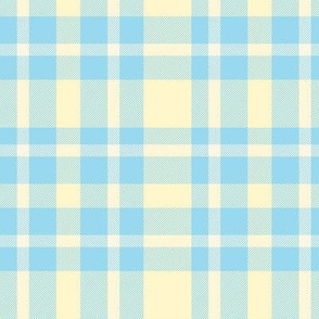 Light Yellow and Light Blue Tartan Grid