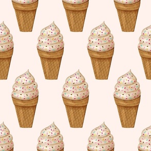 Watercolor Ice Cream Cone - Sweet swirls and colorful Sprinkles