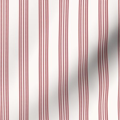 XXS ✹  French Country Ticking Stripe in Candy Apple Red for Holiday Decor