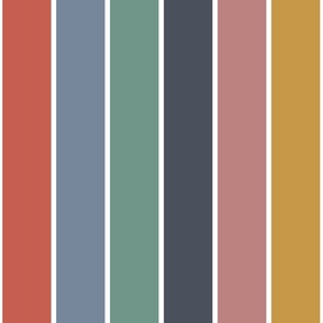 LARGE MODERN THIN WIDE BRETON CANDY STRIPE VERTICAL-MUTED RETRO-PUCE PINK-SERENITY BLUE-CHARCOAL NAVY-MUSTARD GOLD-ARTICHOKE GREEN-REDWOOD-WHITE