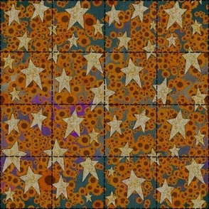 Patchwork Sunflowers and Stars 2 inch Quilt Blocks