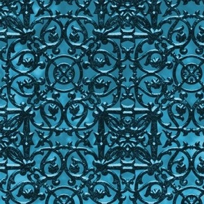 Iron Scrollwork w/a Clouded Ombre Background [blue]