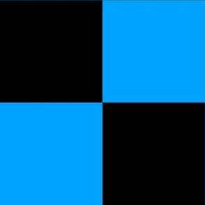 Neon Checks - Jumbo - Classic Dark Black & Bright Luminescent Blue - Florescent Fun