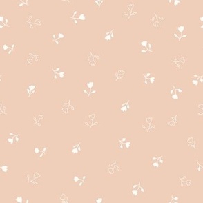 Peach Fuzz Co-ordinate beige with white dainty flowers filler