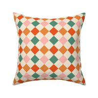 [M] Colourful Festive Diamond Checkered - Christmas Red, Pink, Green | #P230681
