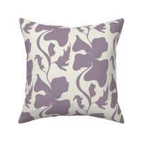 Surreal poppy flower melting wavy stripe / upholstery modern / bold wallpaper / hazy lilac off white / lavender