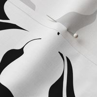 Surreal poppy flower melting wavy stripe / upholstery modern / bold wallpaper / bold black and white