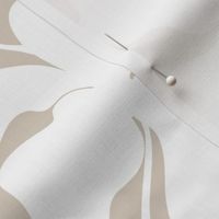 Surreal poppy flower melting wavy stripe / upholstery modern / bold wallpaper / nude beige bright white