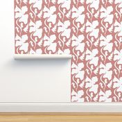 Surreal poppy flower melting wavy stripe / upholstery modern / bold wallpaper / terracotta dark nude white