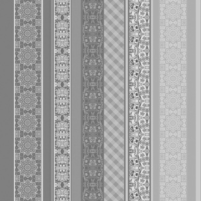 striped ethnic ornament in light gray tones vertical pattern 