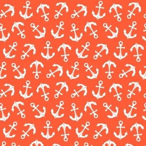 Boat anchor on orange