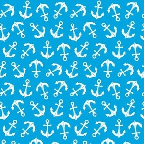 White Anchors on sky blue
