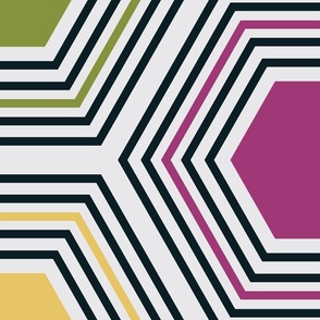 Modern Rainbow Hexagon Pattern - Jumbo Scale