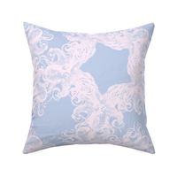 Dusty Blue Octopus Sea Star Faux Lace 