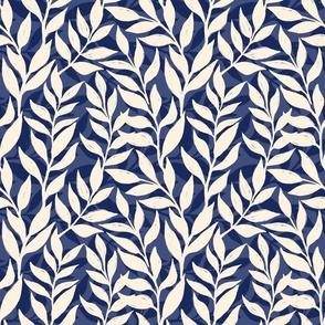 Abstract Leaves - Dark Blue