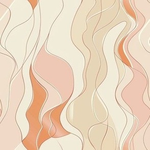 Soft line art lines pastel colored beige orange pink 