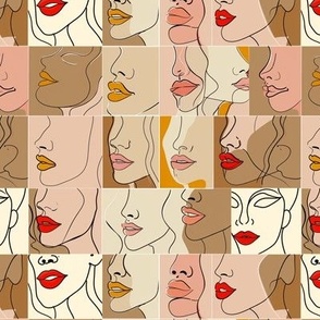 minimalist female features woman women face lineart lips