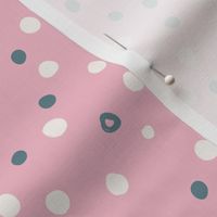 Fun Dots and Messy Circles  -pink, teal | SKU 2404141383 | multicolor polka dot|  small