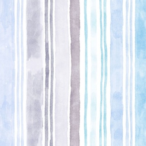 Freehand Vertical Watercolor Stripes Various Colors_Large_blue, plum, purple, indigo, grey